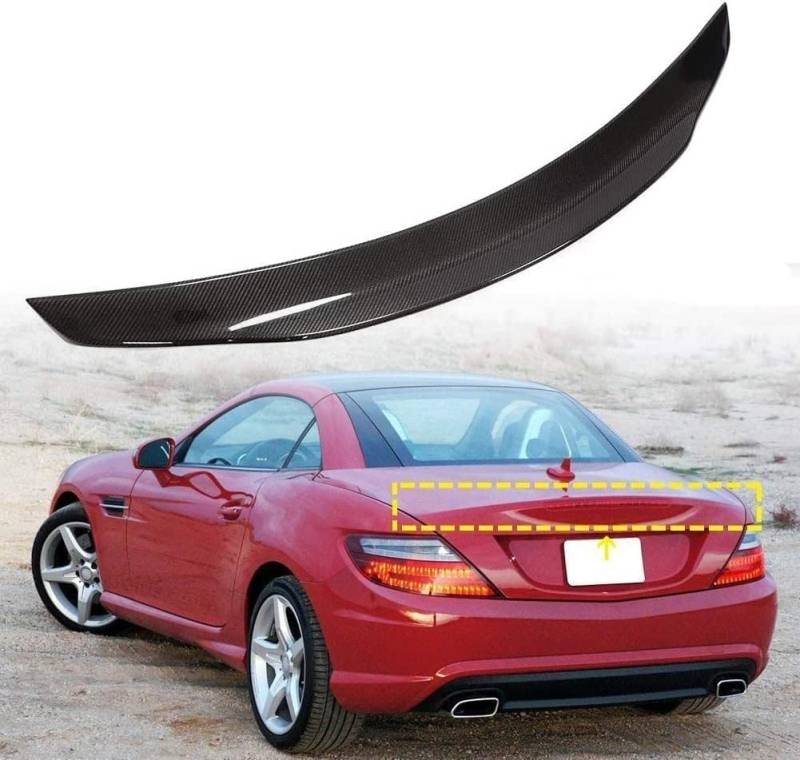 Heckklappe Dachspoiler für Mercedes Benz SLK Class SLK300 SLK350 2011 2012 2013 2014-2016, Heckspoiler Kofferraum Spoiler Zubehör, Fahrzeug Stabilität Schwanz Dekoration,normal-C-Style 3 von Superaur