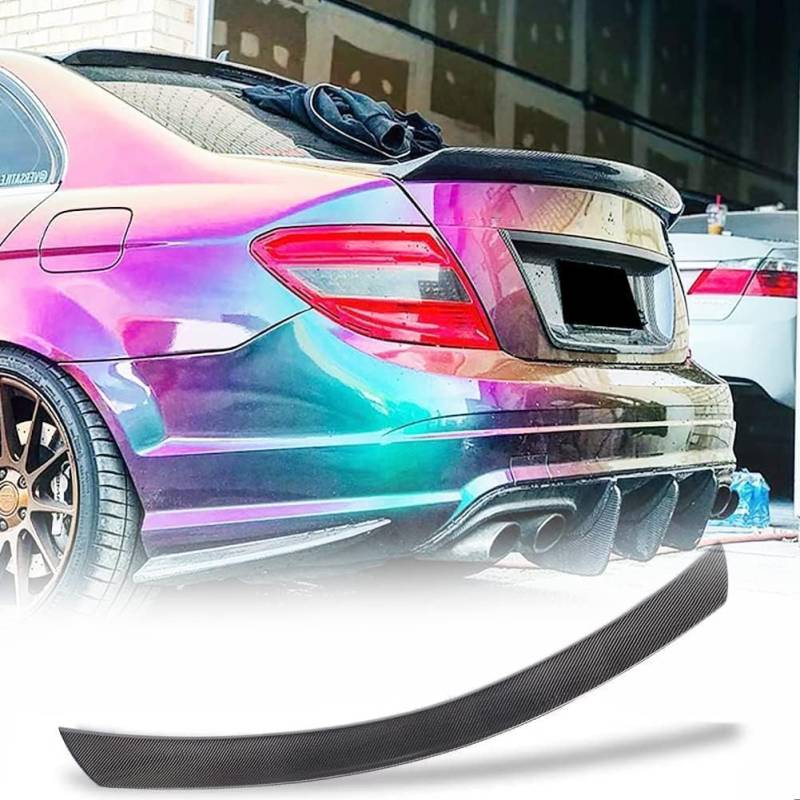 Heckklappe Dachspoiler für Mercedes Benz W204 C Class 2008-2014 C180 C200 C250 C300 C63-4 Door, Heckspoiler Kofferraum Spoiler Zubehör, Fahrzeug Stabilität Schwanz Dekoration von Superaur