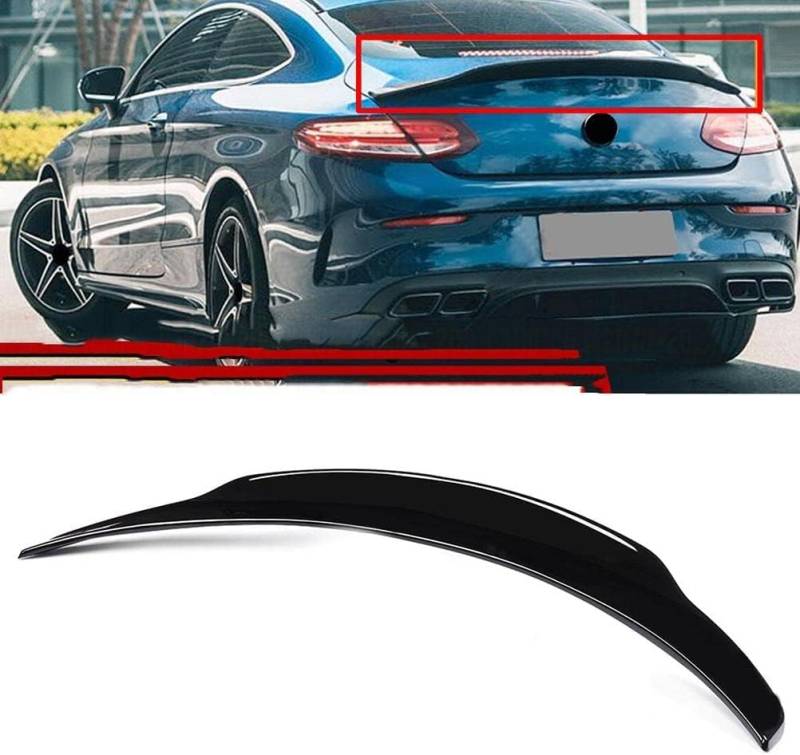 Heckklappe Dachspoiler für Mercedes Benz W205 C205 Coupe C200 C300 C63 2017 2018 2019-2021, Heckspoiler Kofferraum Spoiler Zubehör, Fahrzeug Stabilität Schwanz Dekoration von Superaur