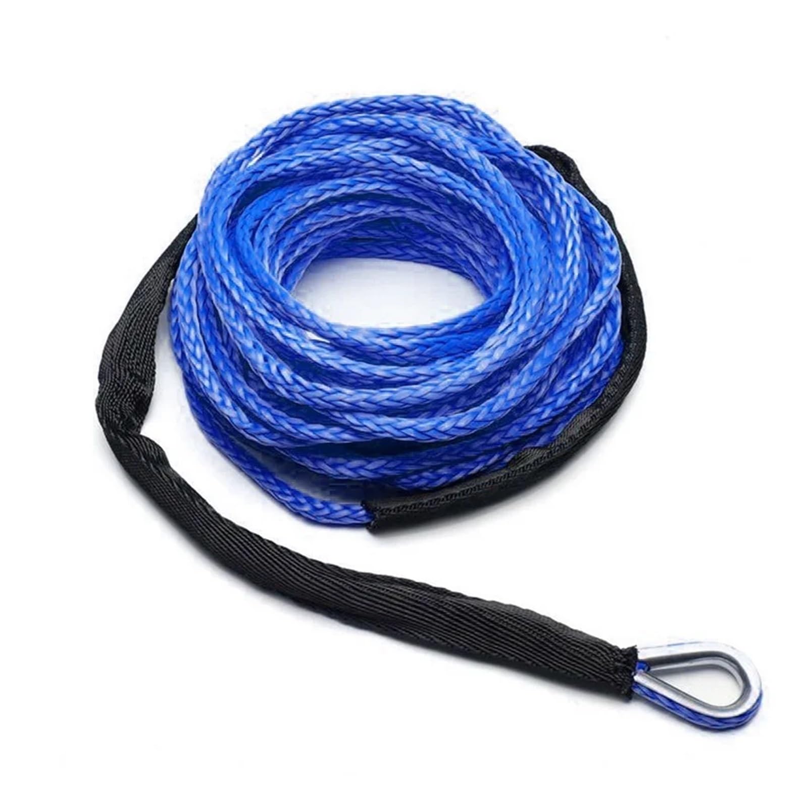 1 stück 13500lbs Auto Outdoor Zubehör LKW Boot Notfall Ersatz Synthetische Winde Seil 26m x 8mm 12 Strang String Kabel ATV UTV(Blue) von Supkancl