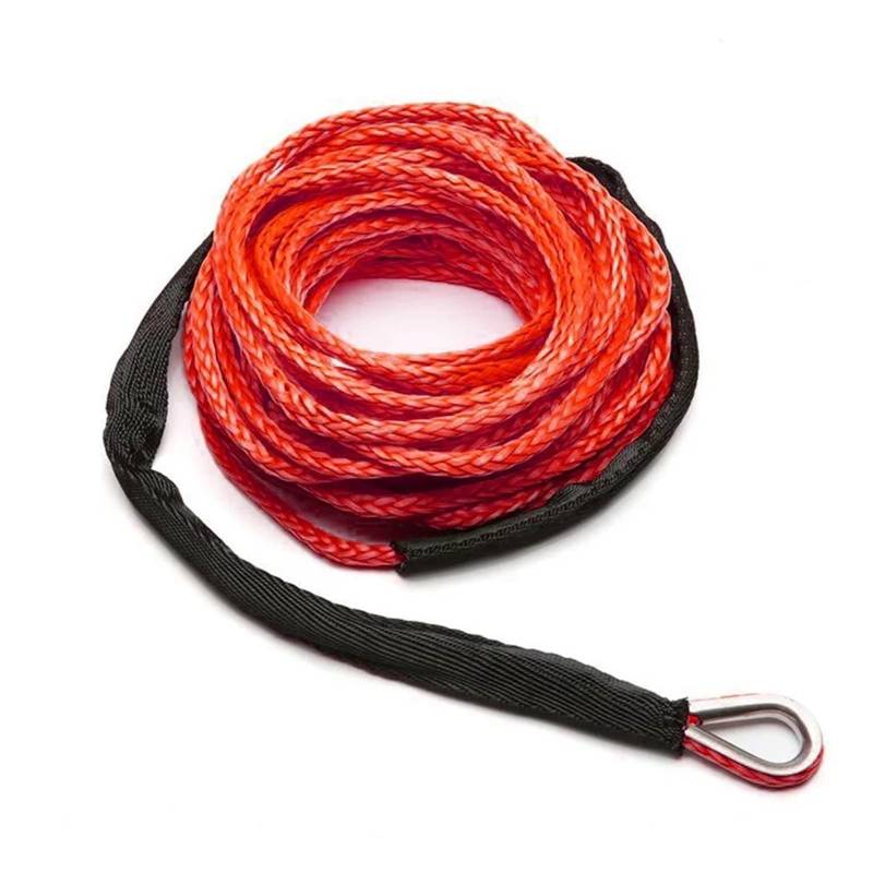 1 stück 13500lbs Auto Outdoor Zubehör LKW Boot Notfall Ersatz Synthetische Winde Seil 26m x 8mm 12 Strang String Kabel ATV UTV(Red) von Supkancl