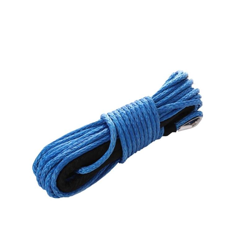 1 stück 6mm x 15m 7700LBs Synthetische Winde Linie Kabel Seil Mit Schwarz Protecing Hülse for ATV UTV(6mmx15m Blue 1pcs) von Supkancl