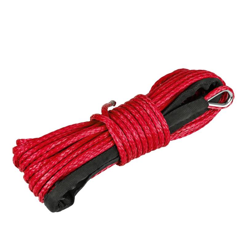 1 stück 6mm x 15m 7700LBs Synthetische Winde Linie Kabel Seil Mit Schwarz Protecing Hülse for ATV UTV(6mmx15m red 1pcs) von Supkancl