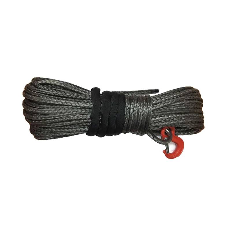 1 stück 8mm x 30m Synthetische Winde Linie Kabel Seil Mit Mantel Und Haken for 4WD/ATV/UTV/OFF-ROAD(GRAY) von Supkancl