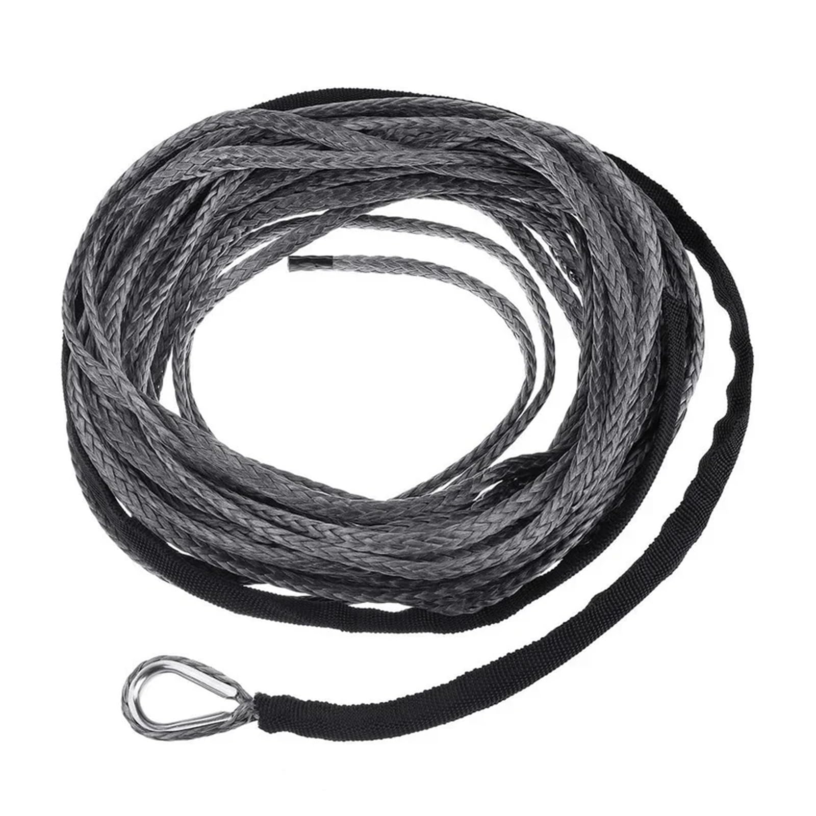 1 stück Heavy Duty Winde Seil String Linie Kabel mit Mantel Synthetische Abschlepp Seil for Off-Road ATV UTV LKW 15mX7mm(15mX7mm Grey) von Supkancl