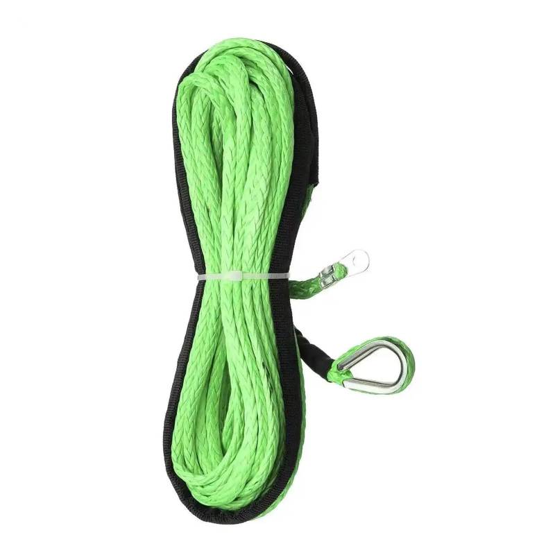 1PC 15m 5mm/6mm/7mm Abschleppwinde Kabel Seil String Linie Synthetische Faser 5800lbs/7700lbs/9300lbs for ATV UTV SUV 4X4 4WD(6mmx15m Green) von Supkancl