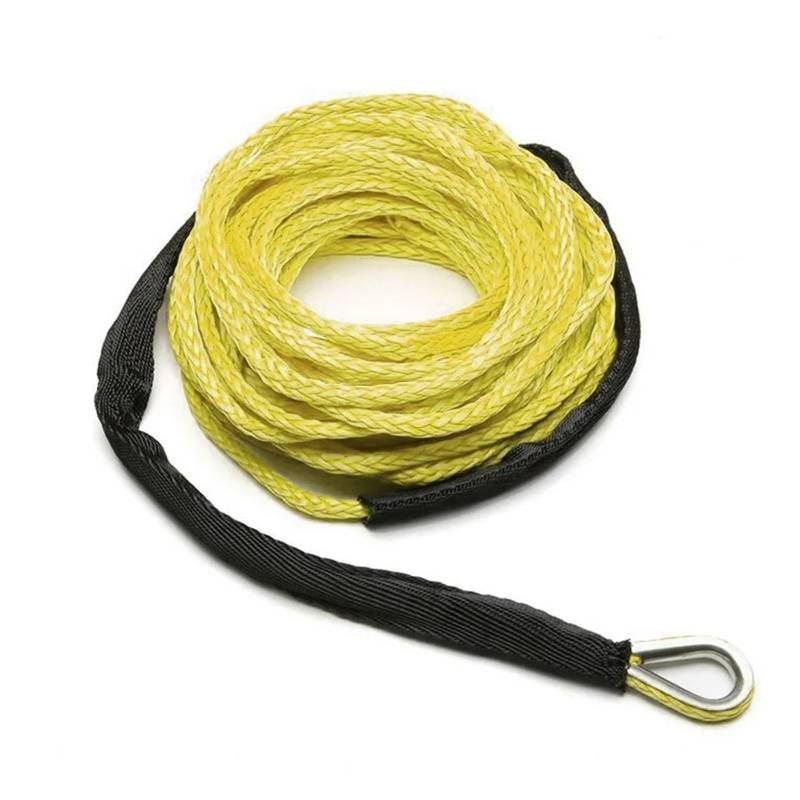 1PC 15m 5mm/6mm/7mm Abschleppwinde Kabel Seil String Linie Synthetische Faser 5800lbs/7700lbs/9300lbs for ATV UTV SUV 4X4 4WD(6mmx15m Yellow) von Supkancl