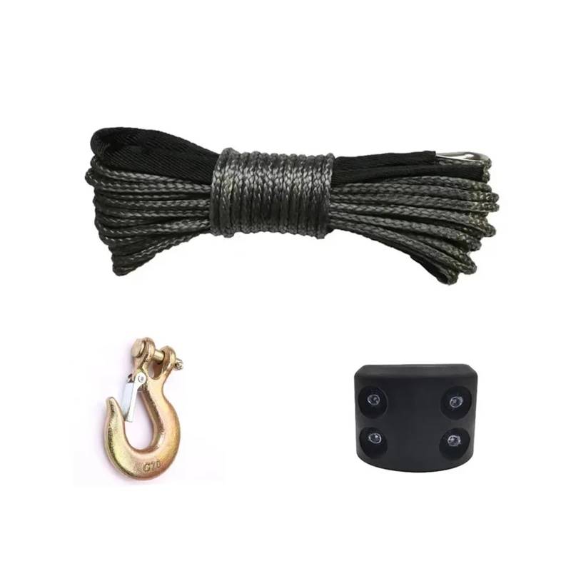 7700LBs Windenleitung Kabel Seilwinden Abschlepphaken Stopper Gummi for ATV SUV UTV Truck Offroad Zubehör Windenseil Schleppgurt(1 Set Black) von Supkancl