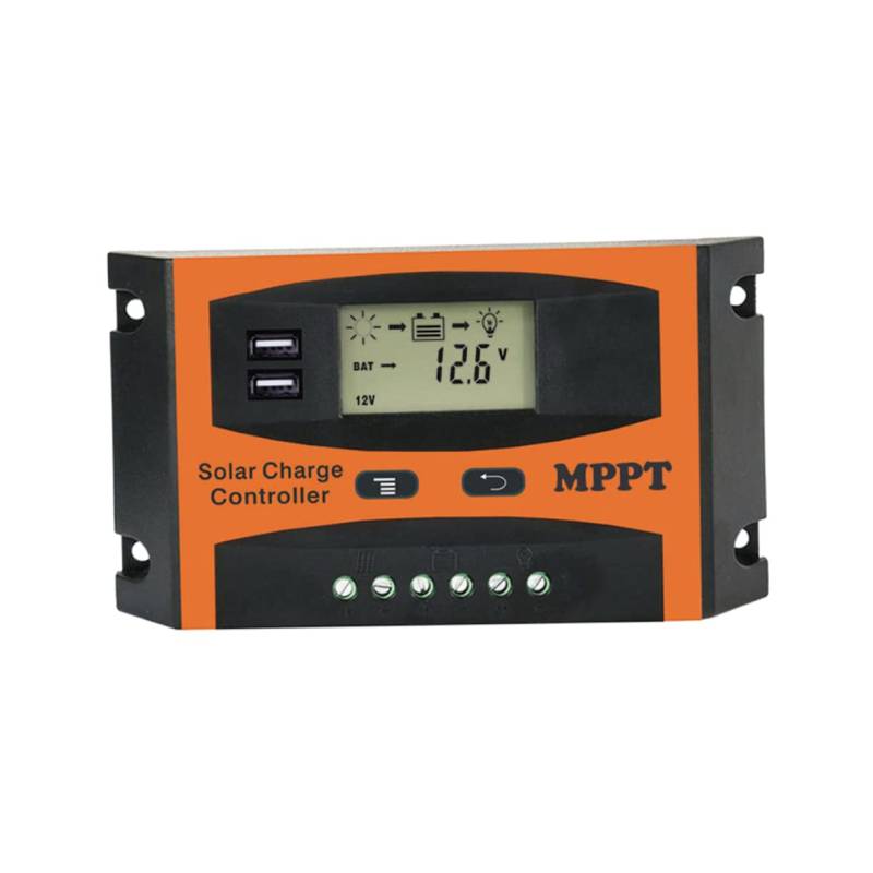 Supvox MPPT Solar Laderegler 60A Für 12V/24V Systeme LCD Display Dual USB Ports Integrierter Timer Geeignet Für Solarpanels Und Batterien Effizienter Solarregulator Für von Supvox