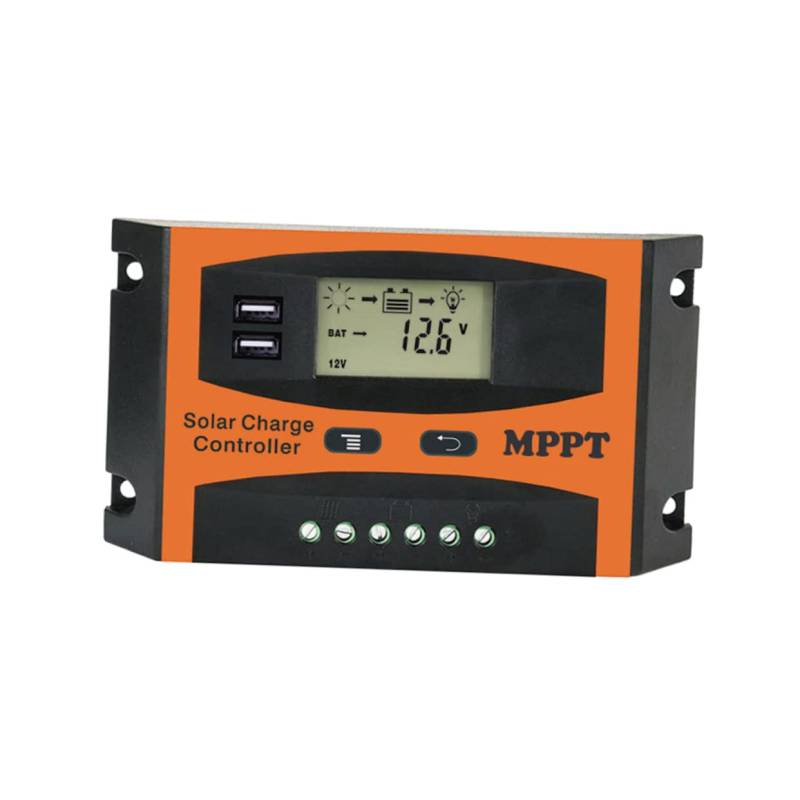 Supvox MPPT Solarladeregler 50A Für 12V/24V Systeme Auto Erkennung LCD Anzeige Dual USB Anschlüsse PV Batterie Ladecontroller Für Photovoltaik Anwendungen von Supvox