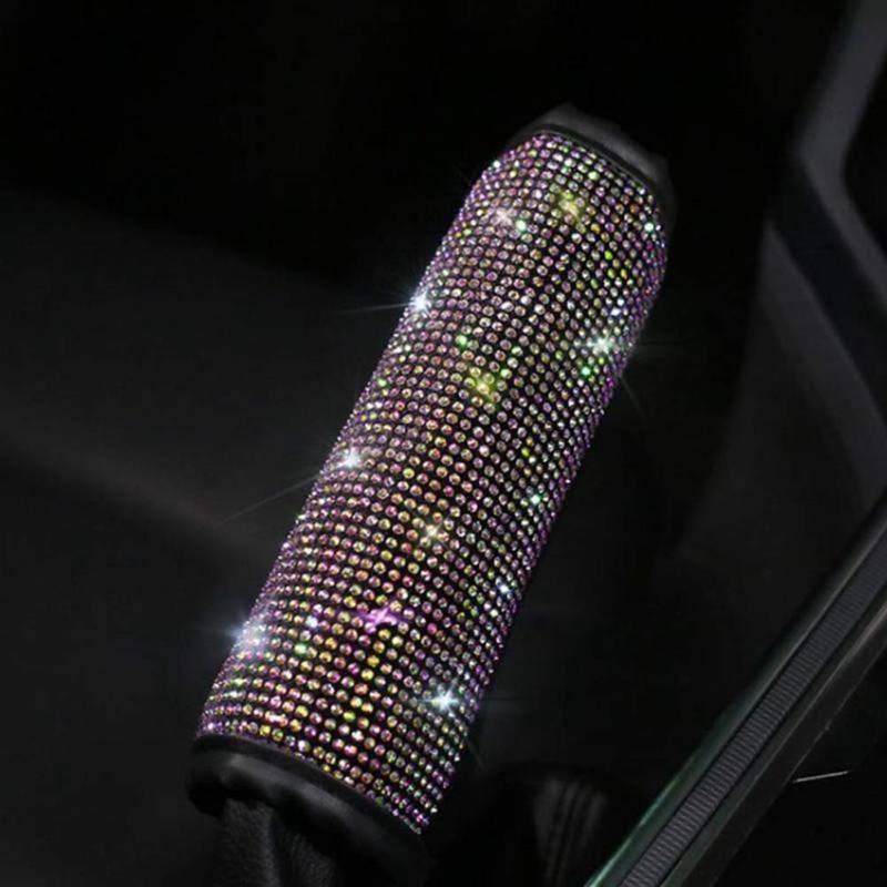 Bling Bling Auto Zubehör Innenraum Frauen,Bling Kristall Handbremsabdeckung,Luxuriös Glitzer Diamant Universal Auto Schalthebelabdeckung Dekoration Auto Dekor für Frauen Mädchen von Surakey