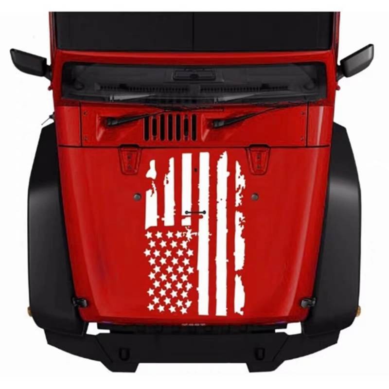 Motorhaube Aufkleber, Amerikanischen Flagge Aufkleber für Auto Personalisiert Aufkleber Wasserdicht Karosserie Aufkleber Selbstklebender Aufkleber USA Flagge Auto Styling Dekoration 90x51cm von Surakey