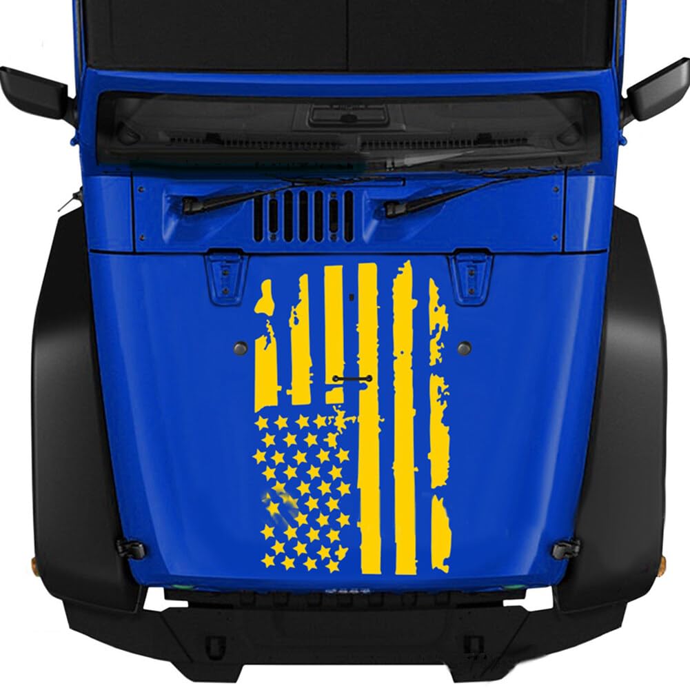 Surakey Motorhaube Aufkleber, Amerikanischen Flagge Aufkleber für Auto Personalisiert Aufkleber Wasserdicht Karosserie Aufkleber Selbstklebender Aufkleber USA Flagge Auto Styling Dekoration 90x51cm von Surakey