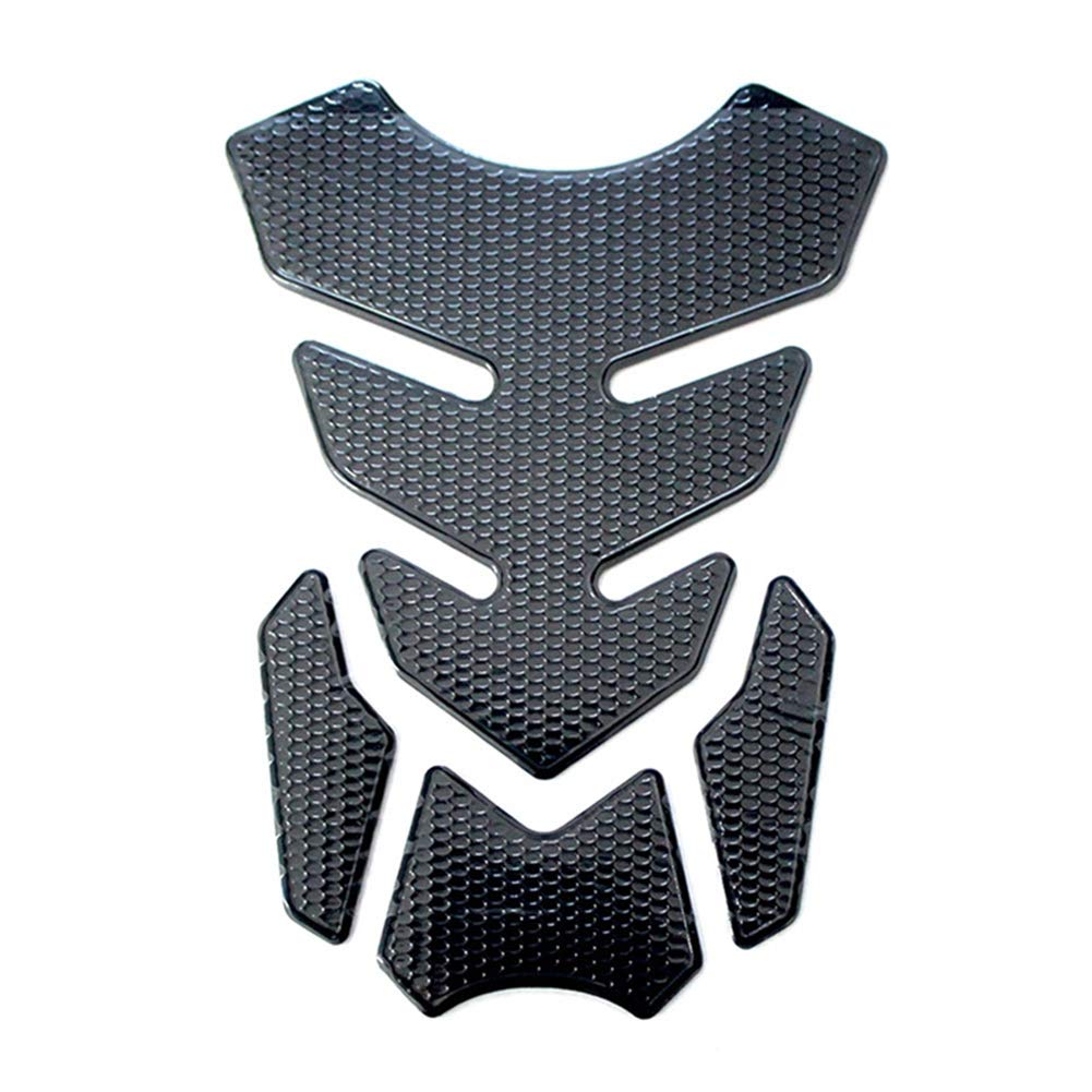 Surakey Tankpad Tankschutz Tankaufkleber für Motorrad,1 Stück Motorrad Tank Pad 3D Tank Aufkleber Wasserdicht Lackschutz Kohlefaser Protector Aufkleber Universal fit für Motorrad Tanks,Schwarz von Surakey