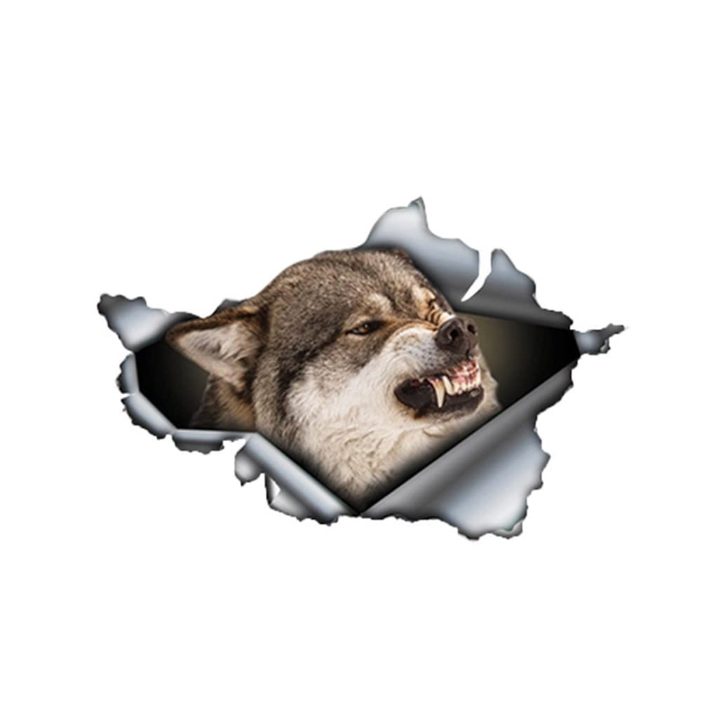 Wolf Kopf Auto Aufkleber,2 Stück Reflektierende Wolf Vinyl Aufkleber, 3D Wolf Realistisch Aufkleber Selbstklebende Wasserdichte Motorhaube Aufkleber Auto Fenster Karosserie Emblem Sticker Auto Styling von Surakey