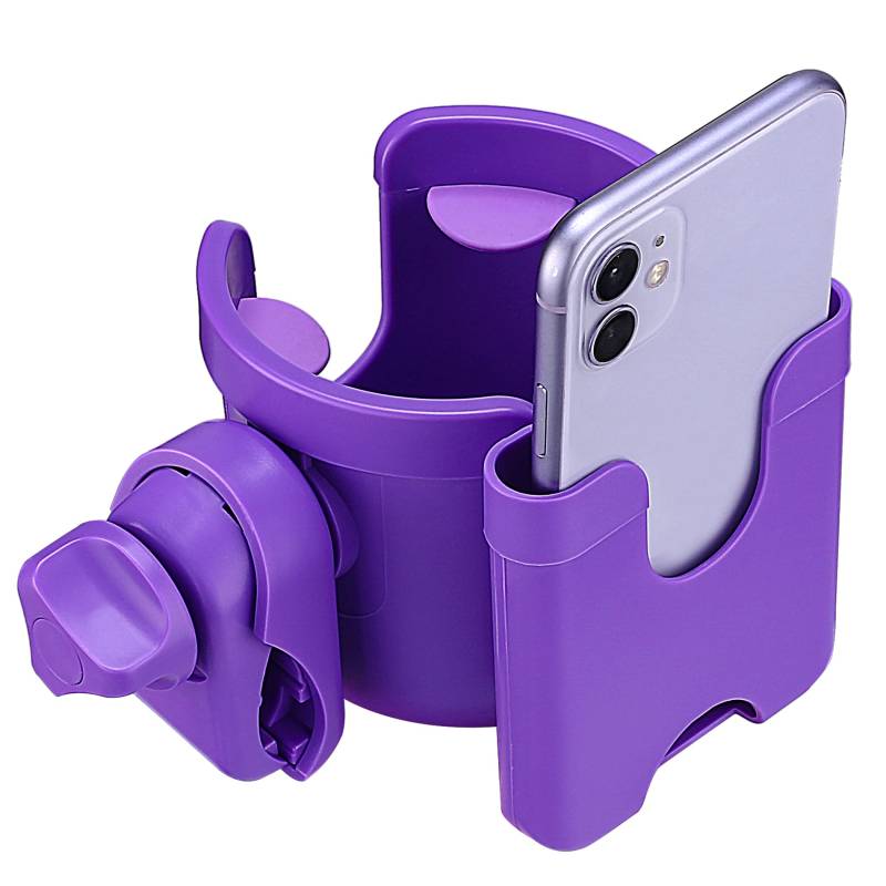 Getränkehalter für Kinderwagen Zubehör Buggy, Suranew Flaschenhalter Fahrrad Universal Kinderwagen Buggy Cup Holder für Trinkflaschen Nuckelflaschen Kaffeehalter(Purple) von Suranew