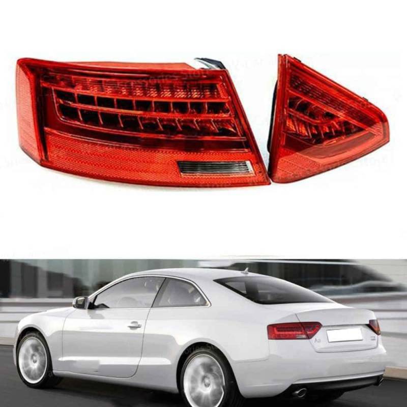 Rückleuchte compatible für Audi A5 Coupé 2008-2016 Robuste Rückleuchte, Bremsleuchte für Autos, langlebigem Design,normal-A pair von SureMaker