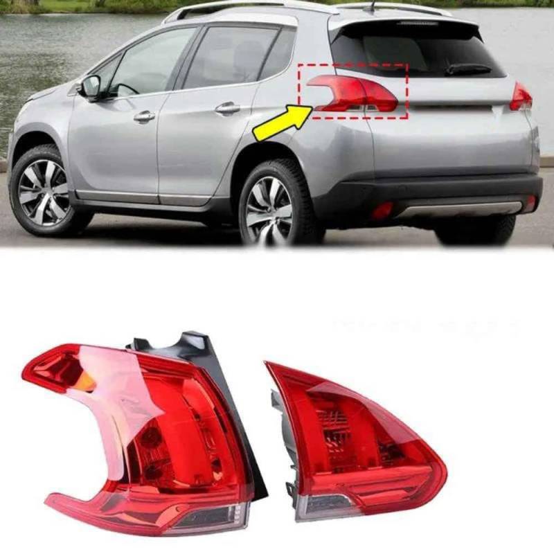 SureMaker Rückleuchte compatible für Peugeot 2008 2013 2014 2015 2016 Robuste Rückleuchte, Bremsleuchte für Autos, langlebigem Design,Outside Right von SureMaker