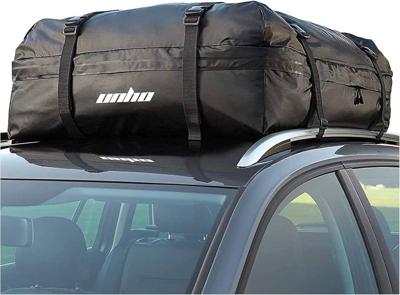 SUSIRE Dachbox Auto Dachträger Zubehör: Dachkoffer Wasserdicht 425L Dachgepäckträger Faltbare Gepäckbox Cargo Carrier Bag für Reisen und Gepäcktransport Schwarz haltbar PVC von Susire