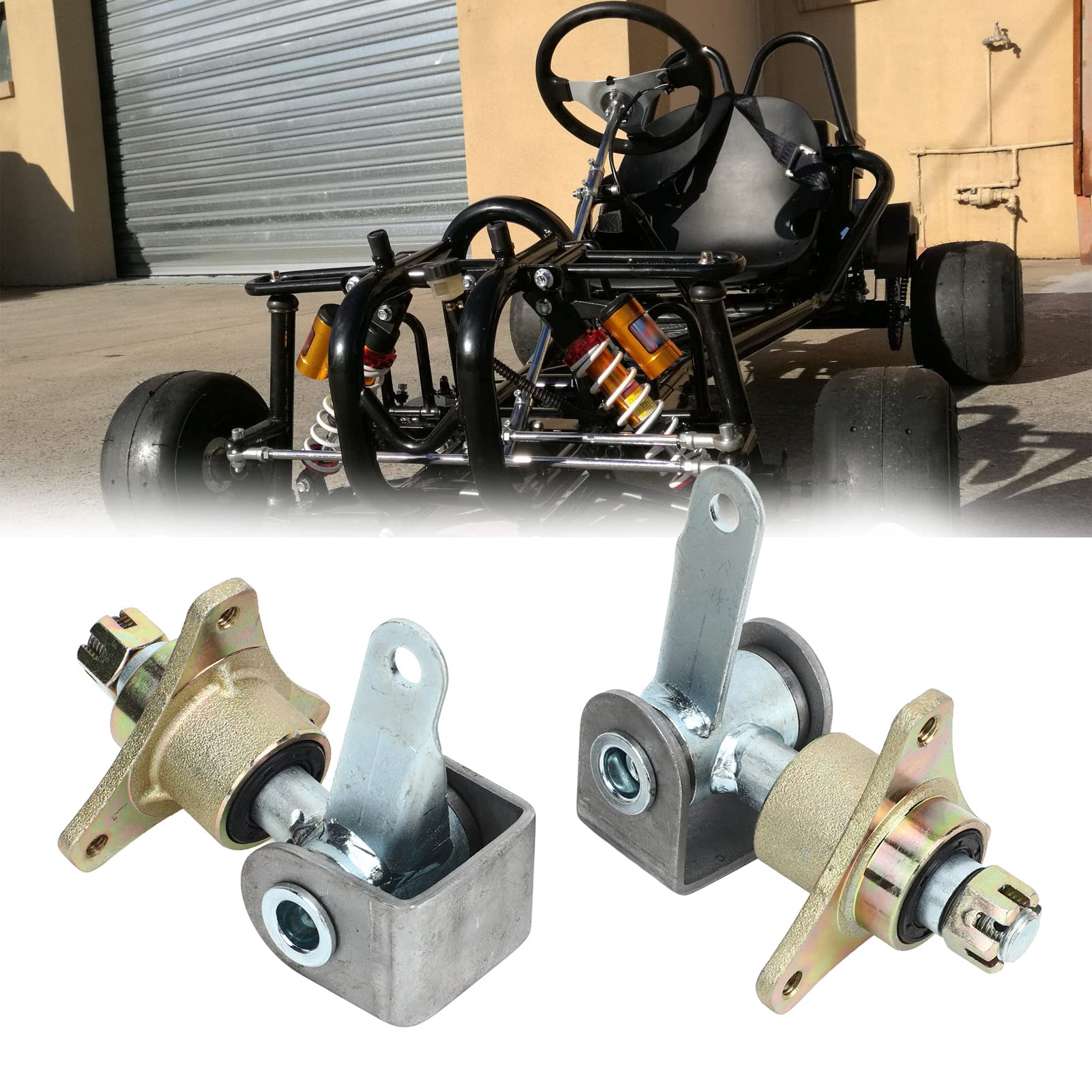 SustVita Go-Kart-Lenkspindel, 17 mm Vorderradnaben aus Stahllegierung, 3 Bolzen, einfach zu installierende Lenkspindel für 6-Zoll-Reifen, Quad, ATV, Go-Kart von SustVita