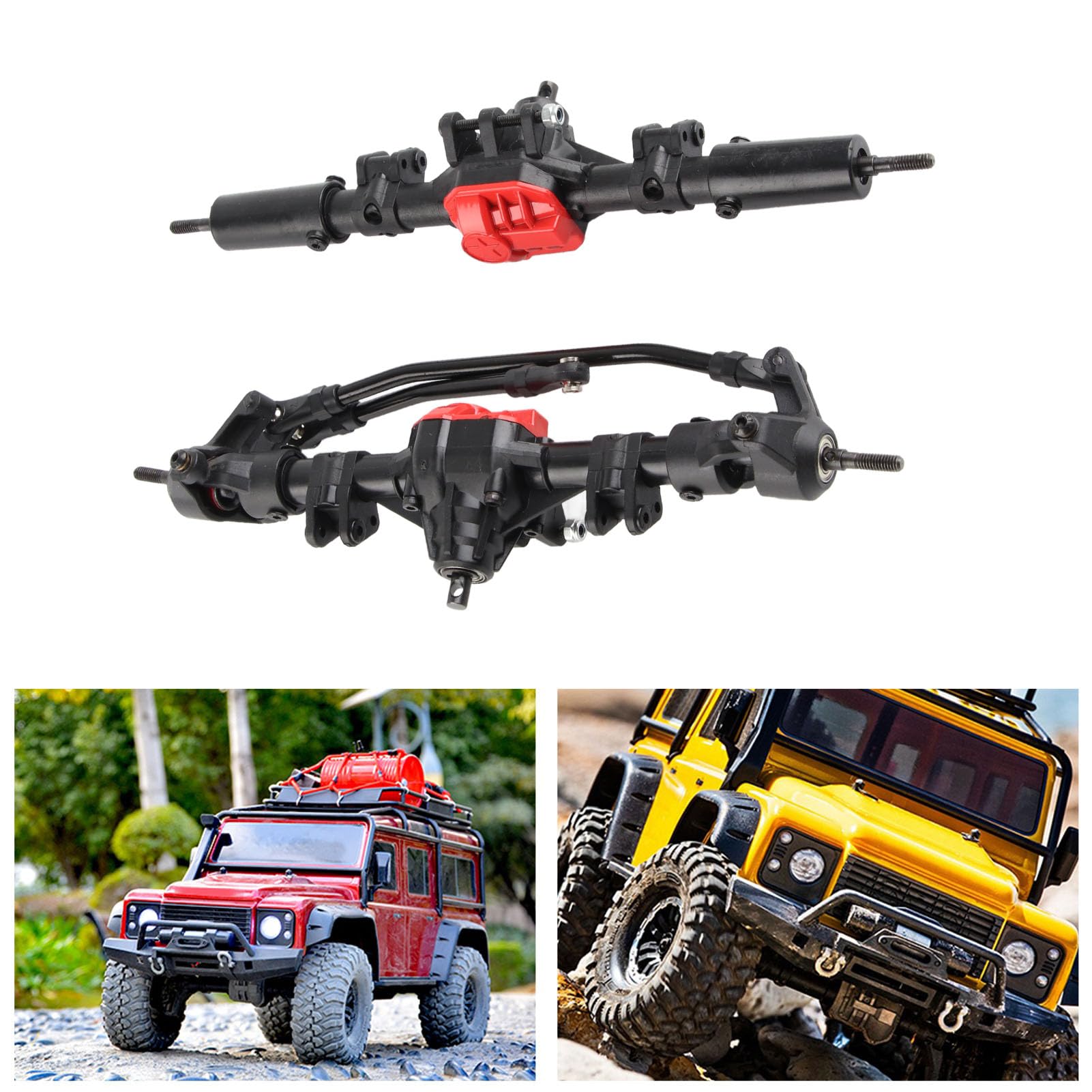 SustVita RC Komplettachse, gerade vorne hinten, passend für 1/10 Axial SCX10 I/II RC Modellauto von SustVita