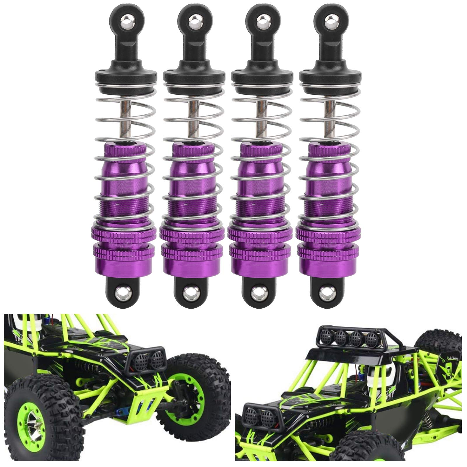 Sustvita Direct Fitment RC Car Upgrade, Packung von 4 Metall -RC -Stoßdämpfer Dämpfer - einstellbare RC -Auto -Stoßdämpfer für Wltoys 144001 1/11 RC -Auto (Violett) von SustVita