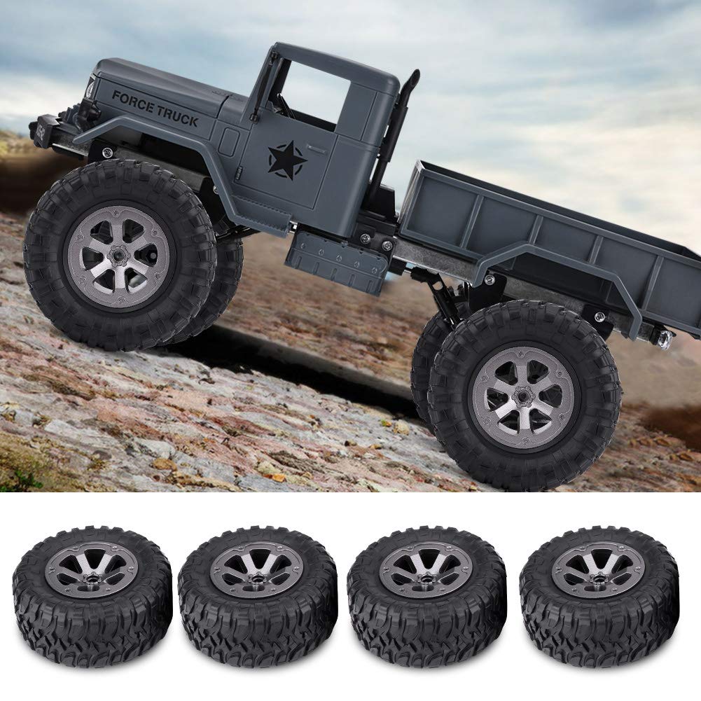 Sustvita Offroad Military Car Accessoires, 4 PCs RC Crawler Gummireifen 1:16 Fernbedienungsauto -Reifen für Modellersatzteile von SustVita