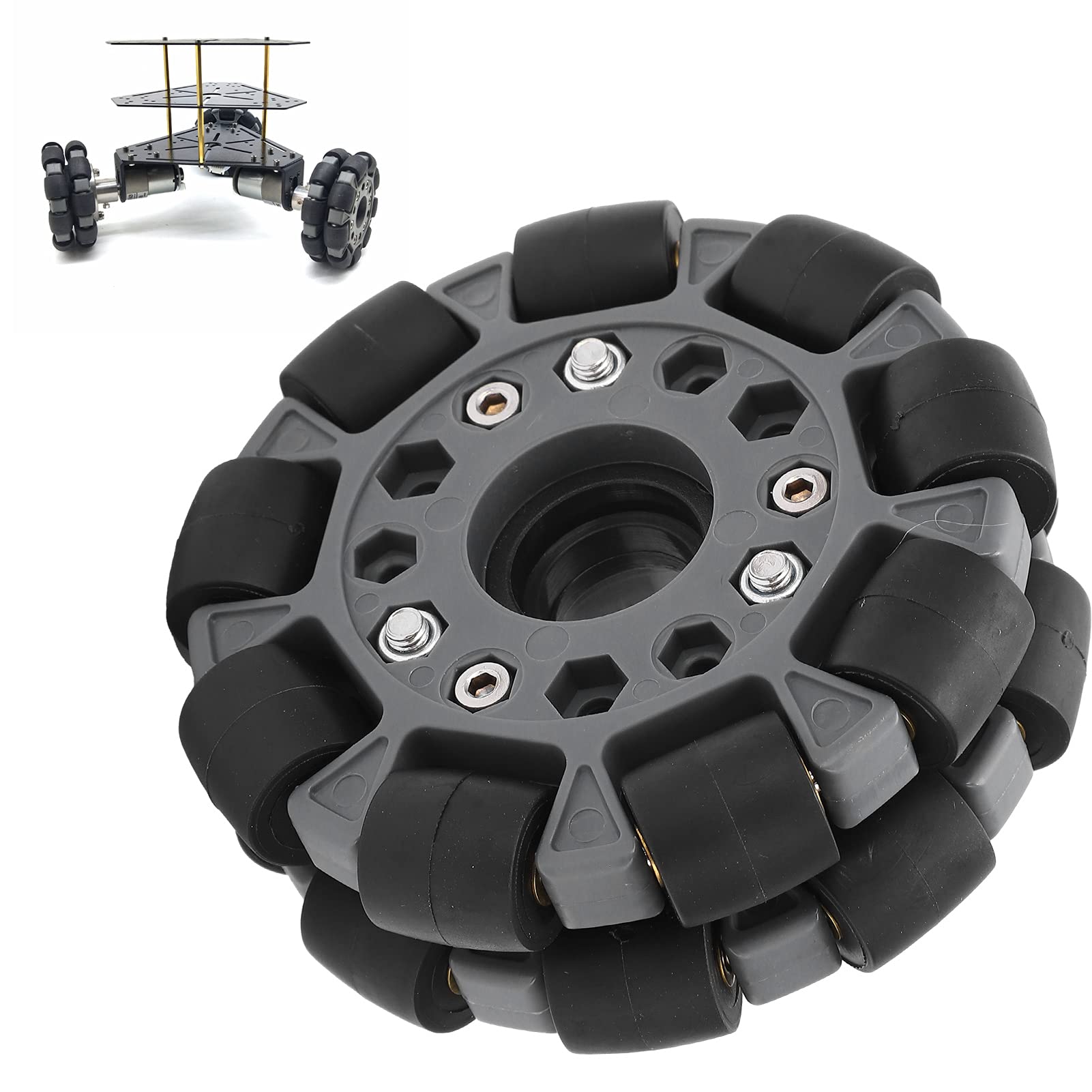 Sustvita Plastic Omni Rad für Roboter, 100 mm Omnidirectional Wheel mit 20 kg Ladungskapazität für Roboter -Kit 14049 von SustVita