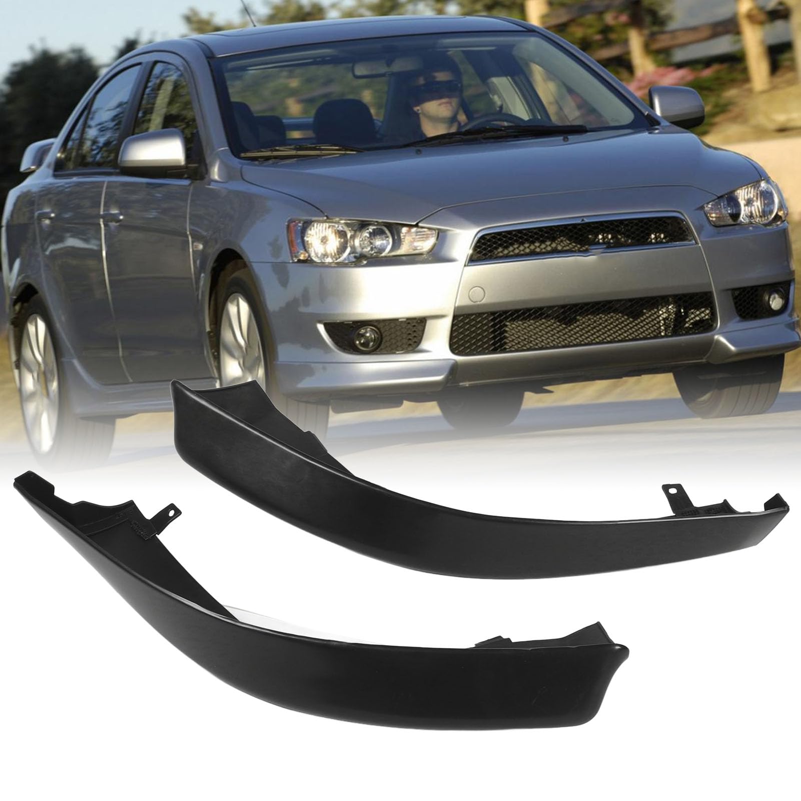 Sustvita vorderer Stoßstangespoiler, 2pcs Abs vordere Stoßfänger Lippenspoiler Ersatz mit Schraubenkit für Lancer de GTS ES VR X Aspire, Autozubehör Frontspoiler von SustVita