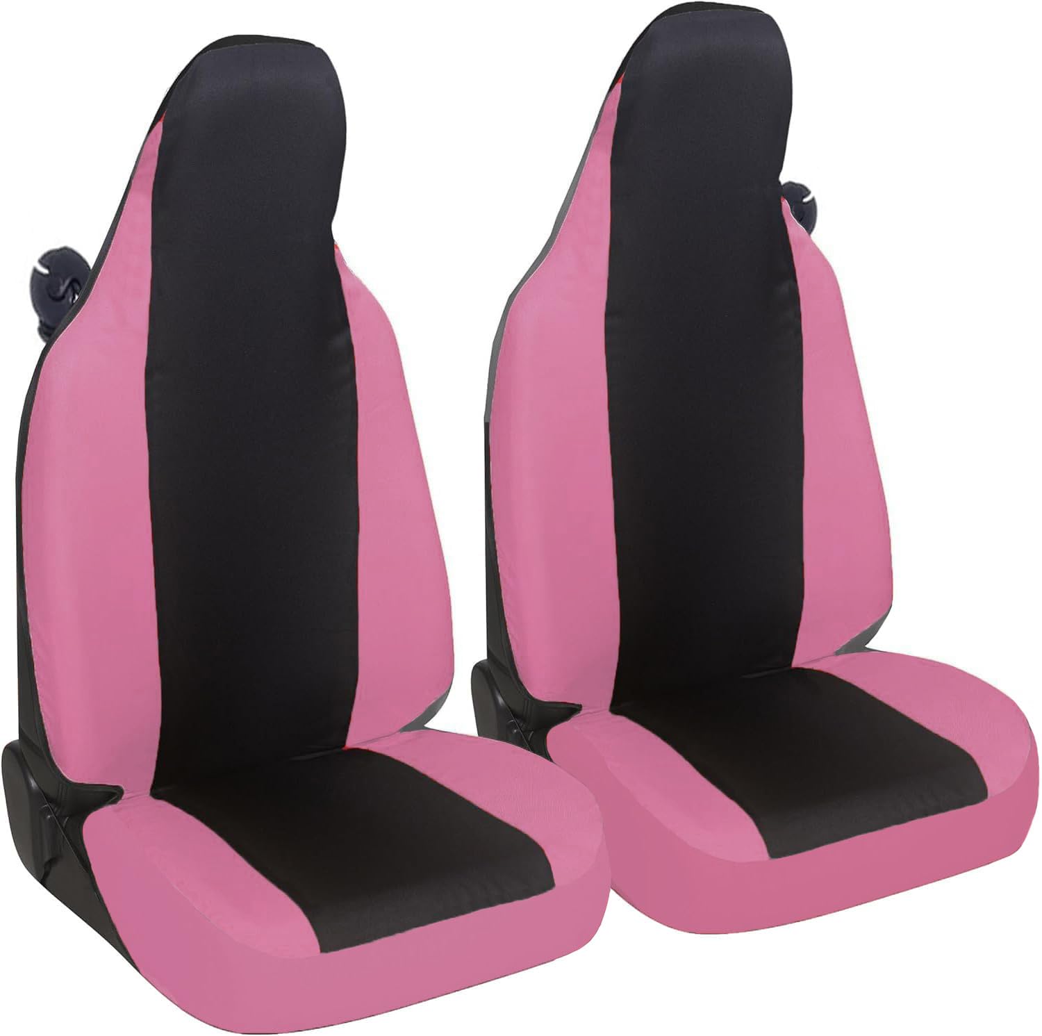 Susy Shop Autositzbezüge, kompatibel mit Smart fortwo, 450 451 und 453, Set mit 2 Vordersitzbezügen (Schwarz/Rosa) von Susy Shop