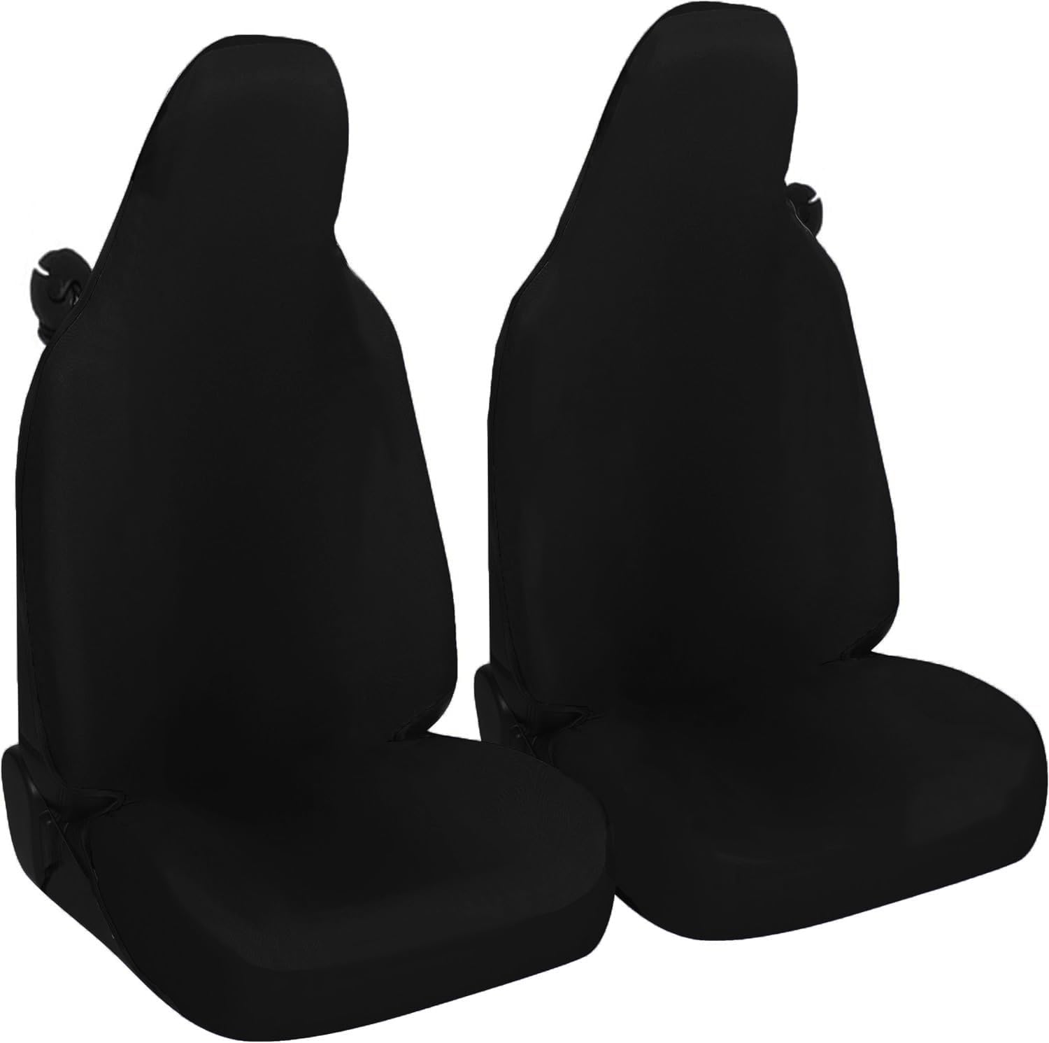 Susy Shop Autositzbezüge, kompatibel mit Smart fortwo, 450 451 und 453, Set mit 2 Vordersitzbezügen aus Polyester-Baumwollgewebe (schwarz) von Susy Shop