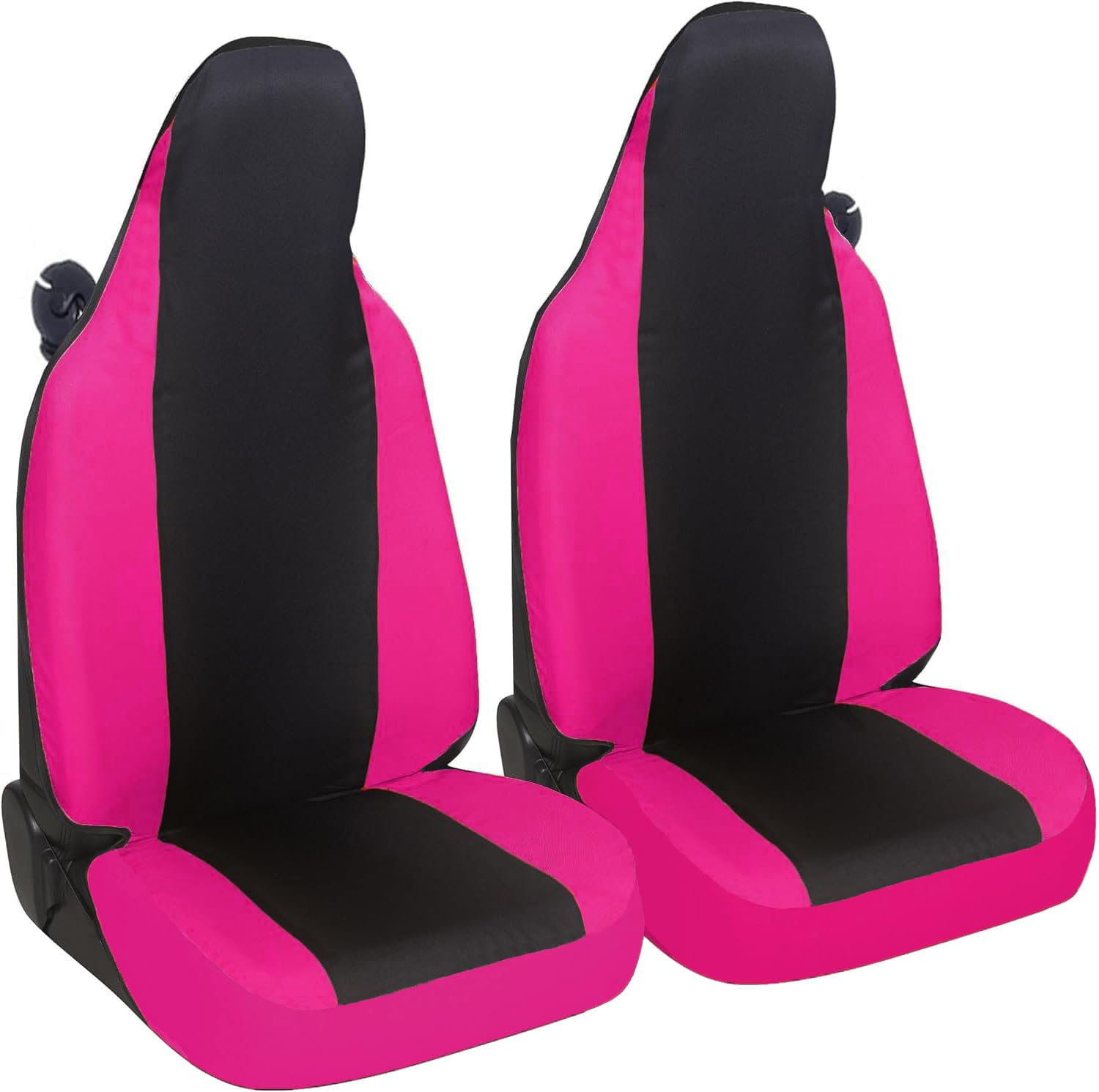 Susy Shop Autositzbezüge, kompatibel mit Smart fortwo, 450 451 und 453, Set mit 2 Vordersitzbezügen (Schwarz/Fuchsia) von Susy Shop