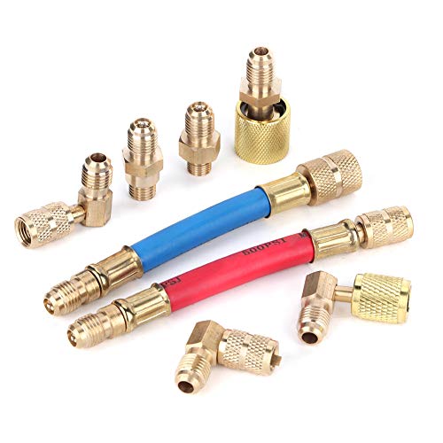 Suuonee Kälteanschluss Adapter Kit, 8 Teile/Satz Klimaanlagen Kälteanschluss R-12A/C-Adapter-Schläuche R134A R12 von Suuonee