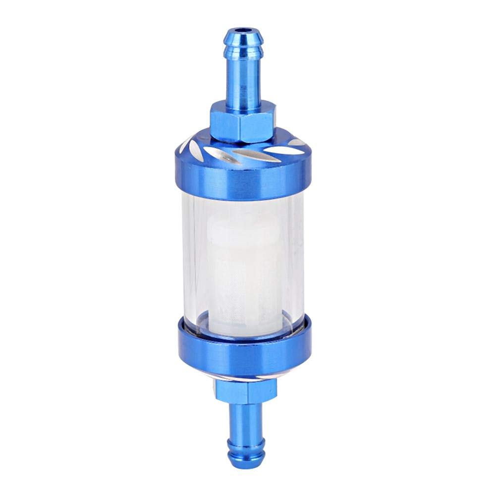 ?lfilter, Universal 8mm Aluminium Legierung Benzinfilter Filtration Reiniger für Motorrad Auto Blau von Suuonee