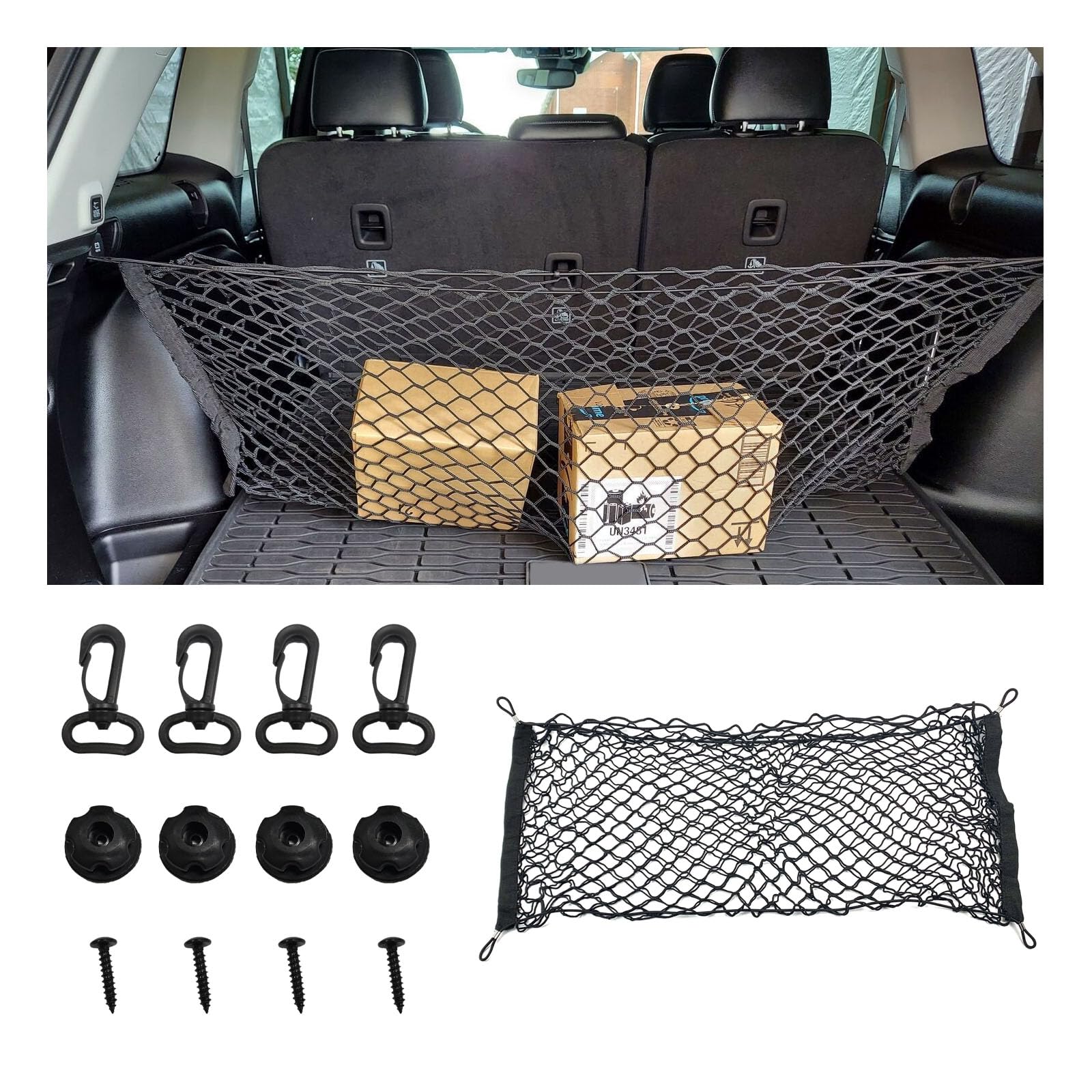 Suvnie Universal Fit Dehnbares Nylon Cargo Net (S, SUV), 1 PC, inklusive 4 Haken & Montagesets von Suvnie