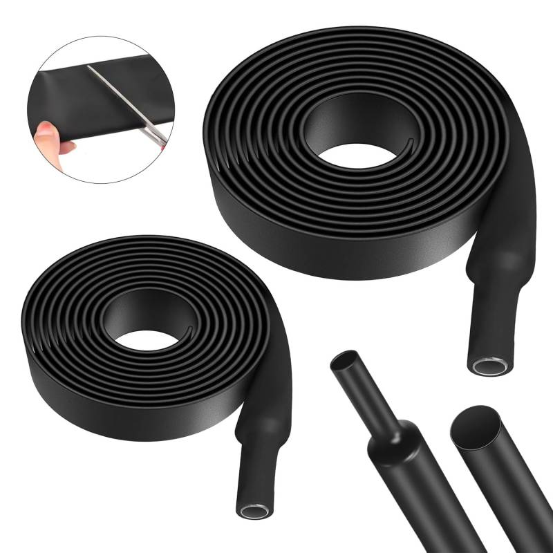 2 Stück Schrumpfschlauch Schrumpfschlauch Mit Kleber Schrumpfschlauch Set Schrumpfschlauch Schwarz Schrumpfschlauch Wasserdicht Heat Shrink Tube Schrumpfverhältnis 3:1 (Ø 15.4mm, 30mm) von Suynauetev