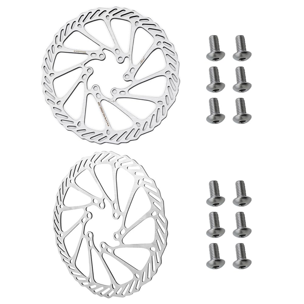 2 Stück Fahrrad-Scheibenbremsscheibe, 160 mm, Edelstahl, mechanische Universal-Fahrradscheibe, schwimmende Scheibenbremse mit 12 Schrauben, für die meisten Straßen-Mountainbikes von Swavitie