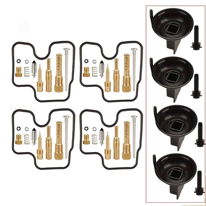 4 Sets Motorrad-Vergaser-Reparatur-Set, Umbauwerkzeug, kompatibel mit CB400 CB 400 1992–1998 (4 Sets und Kolben) von SweetMmj