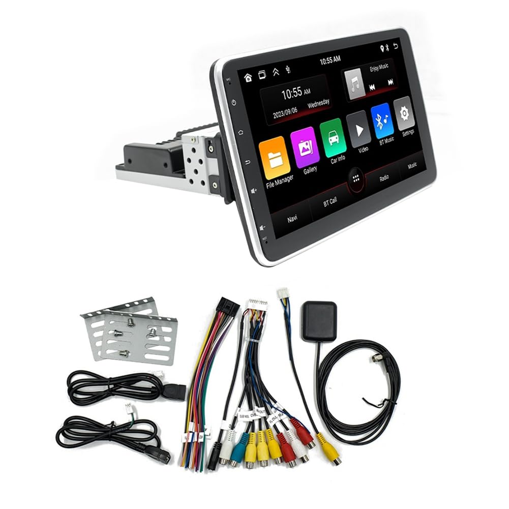 Swiixxer 1Din Einstellbarer Drehbarer Bildschirm 2G+64G Auto-Multimedia-Player 10,1 Android 13 Wireless CarPlay Android Auto von Swiixxer