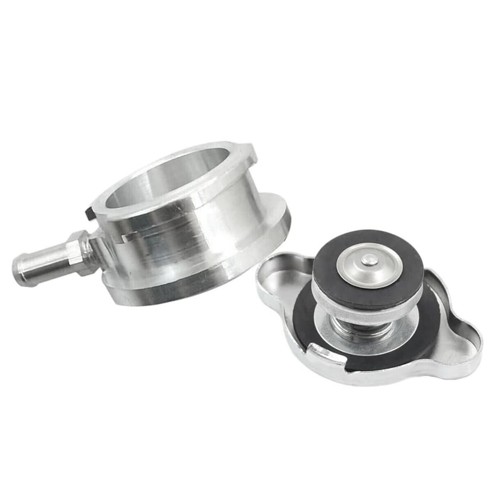 Swiixxer 32 mm 1,25 Kühlereinfüllstutzen 0,9 Bar Kühlerdeckel Universal Silber Haltbarkeit Einfache Installation von Swiixxer