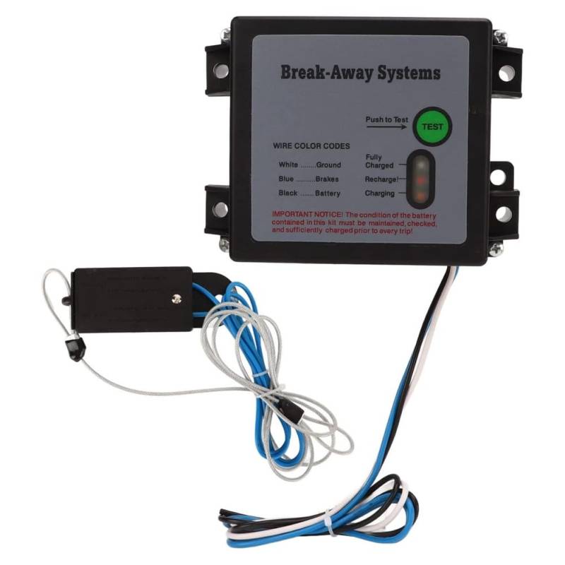 Swiixxer Anhängerbremsen-Breakaway-Kit, LED-Anhänger-Breakaway-Kit, Test-Breakaway-System, Schwarz, Universell für Fahrzeuge von Swiixxer