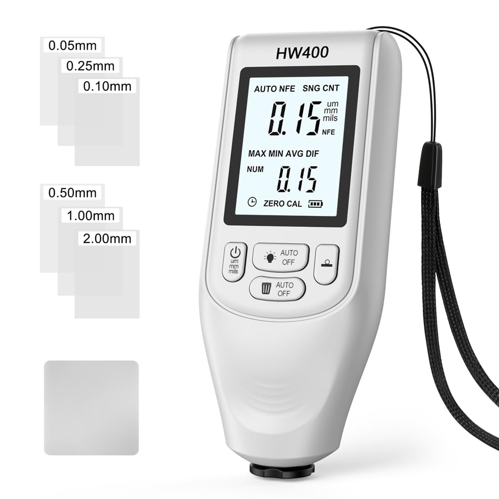 Swiixxer Automatisches HW400 -Dickenmessgerät 0-2000UM Inspektionswerkzeuge Tester Digitales -Messgerät von Swiixxer