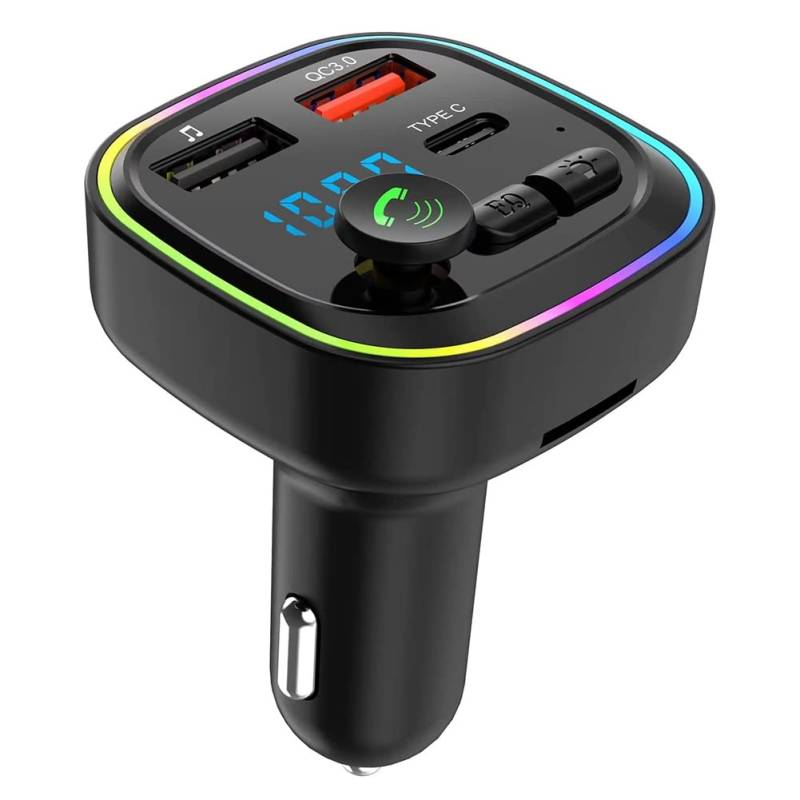 Swiixxer Bluetooth-FM-Sender Bluetooth-Autoradio-Adapter PD 20W, Typ-C und QC3.0, Unterstützung für TF-Karte/USB-Schlüssel von Swiixxer