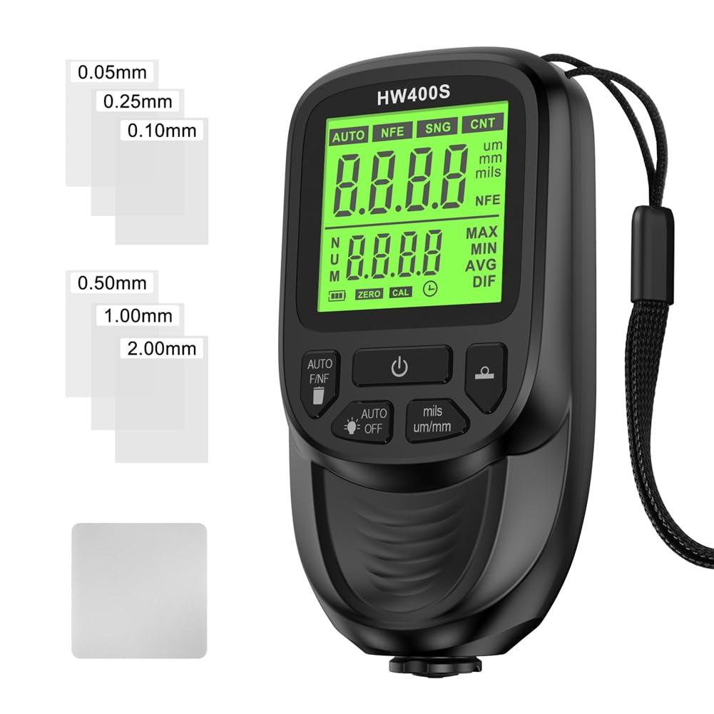 Swiixxer Digitales Autolackdickenmessgerät HW400S Schichtdickenmessgerät Autolackdickenmessgerät Schwarz von Swiixxer