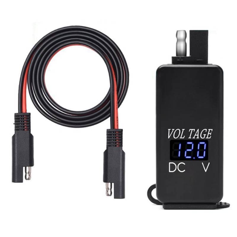 Swiixxer SAE-Zu-USB-Adapter mit Voltmeter Motorrad-Schnelltrennstecker mit Wasserdichtem Dual-USB-LadegeräT für Smartphones von Swiixxer