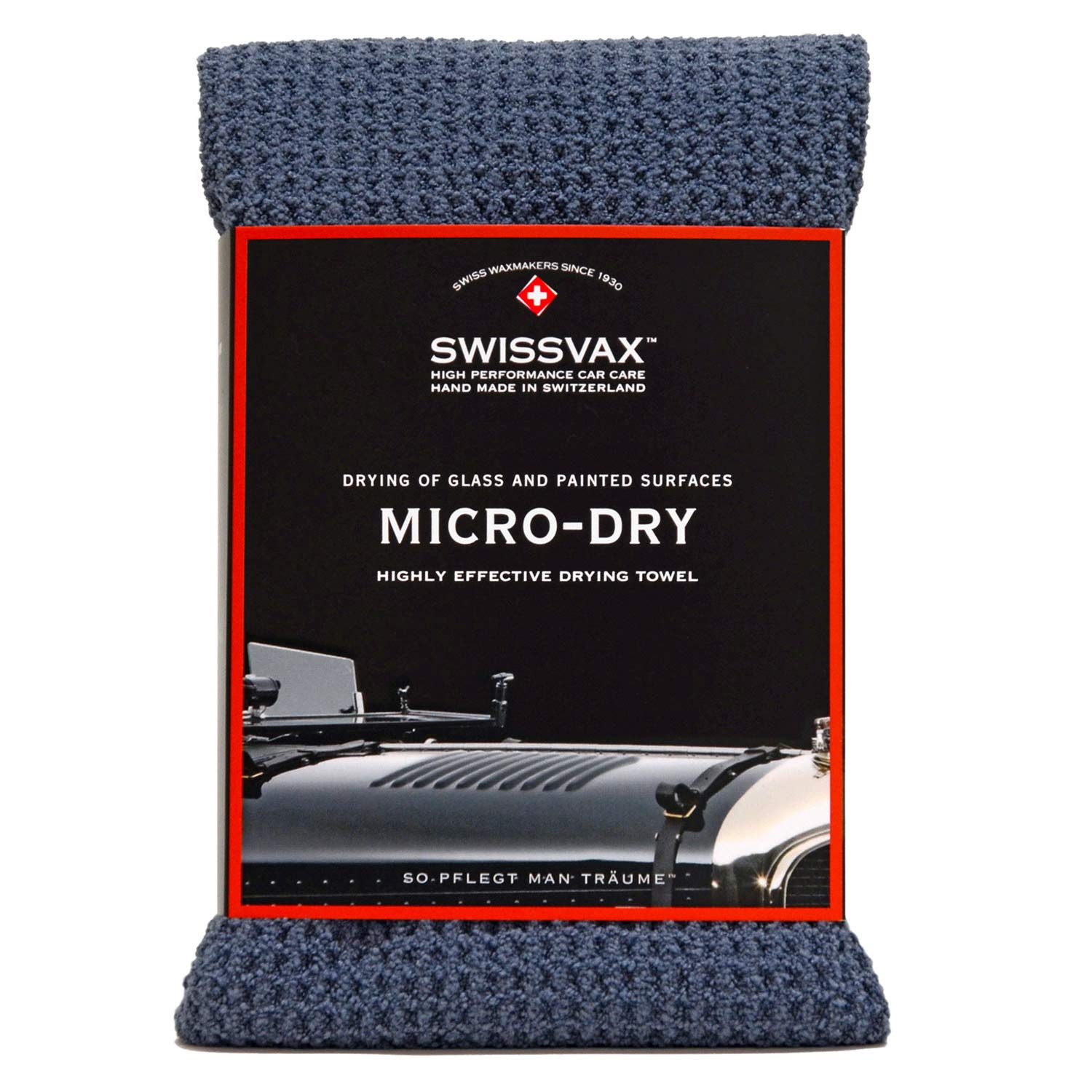 SWISSVAX MICRO-DRY superweiches premium Microfaser Trockentuch, Auto Trockenwunder Waffeltuch mit enormer Saugkraft, 80x55 cm groß anthrazit grau von SWISSVAX