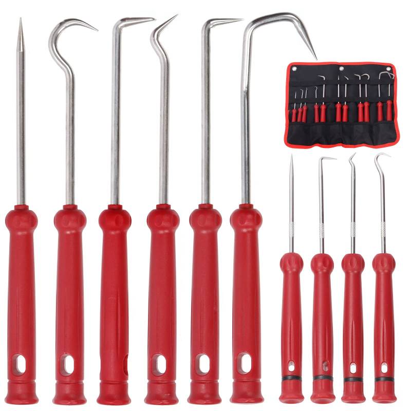 Swpeet 11 Pcs Automotive Tools, 12Pcs Schlauchentfernungshaken mit Werkzeugtasche, Pick and Hook Set, Entfernungswerkzeug, Öldichtungsabzieher, Autohaken, O-Ring Haken, Vakuumschläuche trimmen von Swpeet