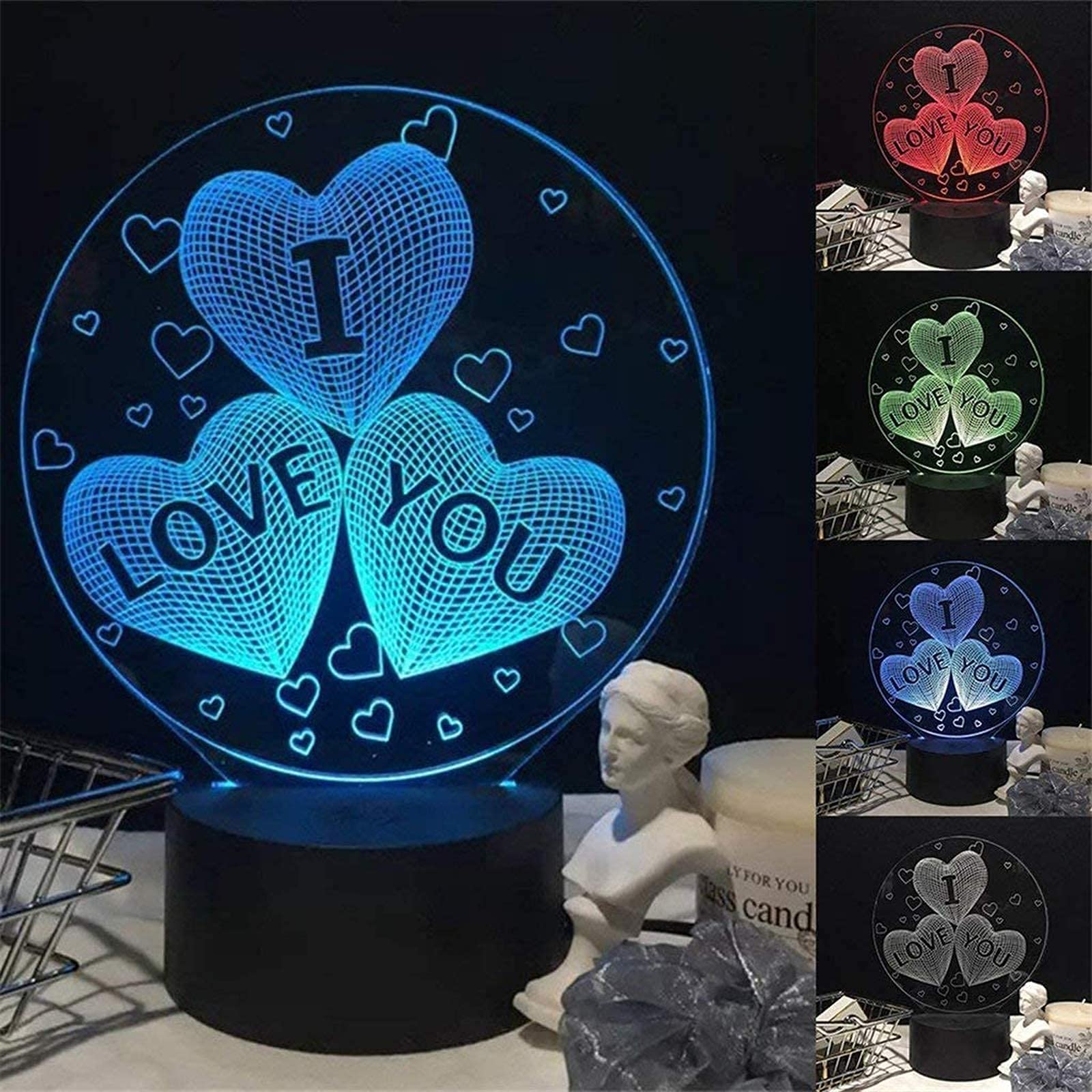 Synchain 3D Optische Nachtlicht Illusion, 3D optische Illusion LED-Lampe, 3D-Illusion Nachtlicht mit Fernbedienung, für die Familie von Freunden und Kindern von Synchain