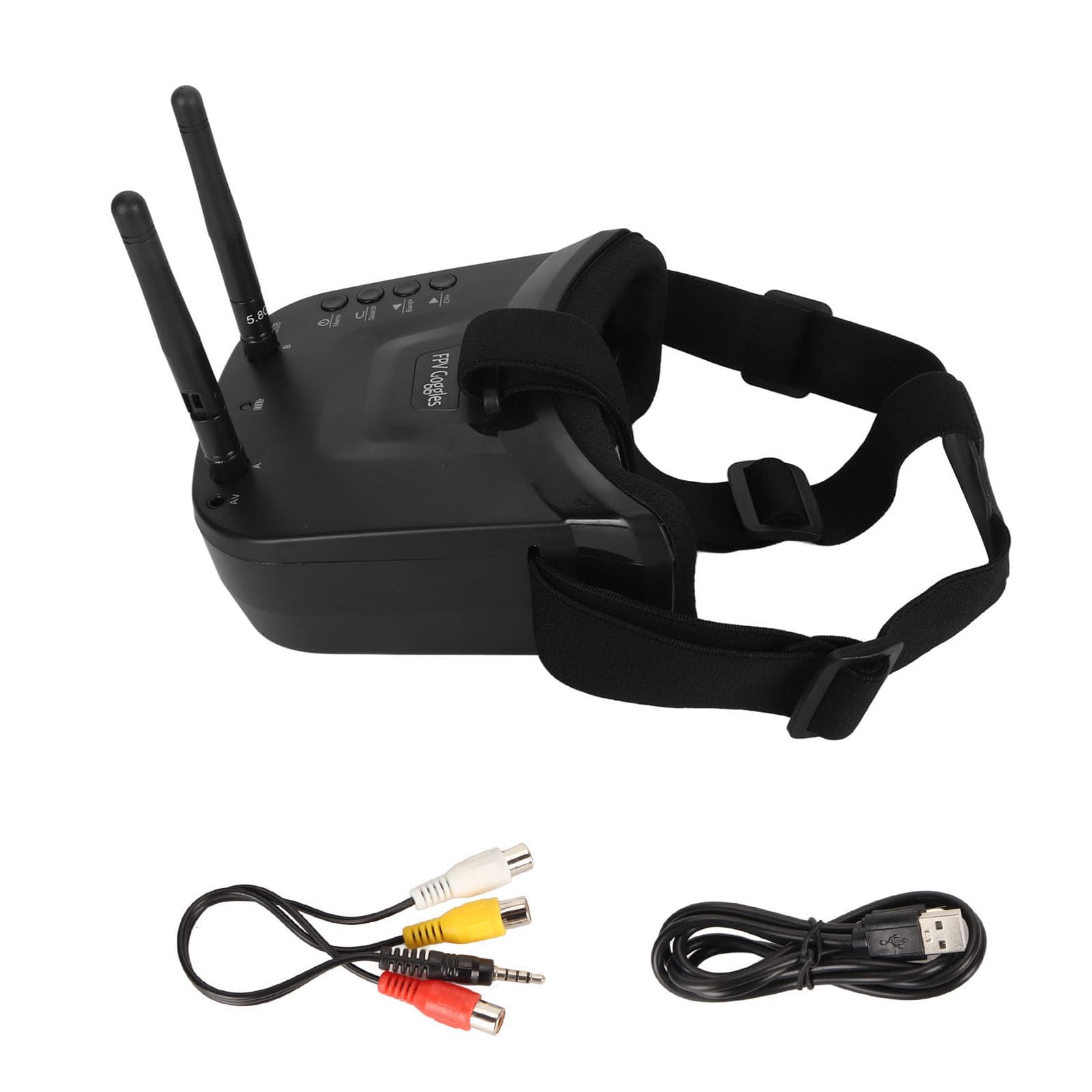 Syrisora Mini FPV-Brille 5,8 GHz 7,6 cm 40CH 480x320 LCD-Bildschirm 1200mAh FPV Video Headset Brille mit Doppel-RP SMA Antenne für FPV-Renndrohne Quadcopter von Syrisora