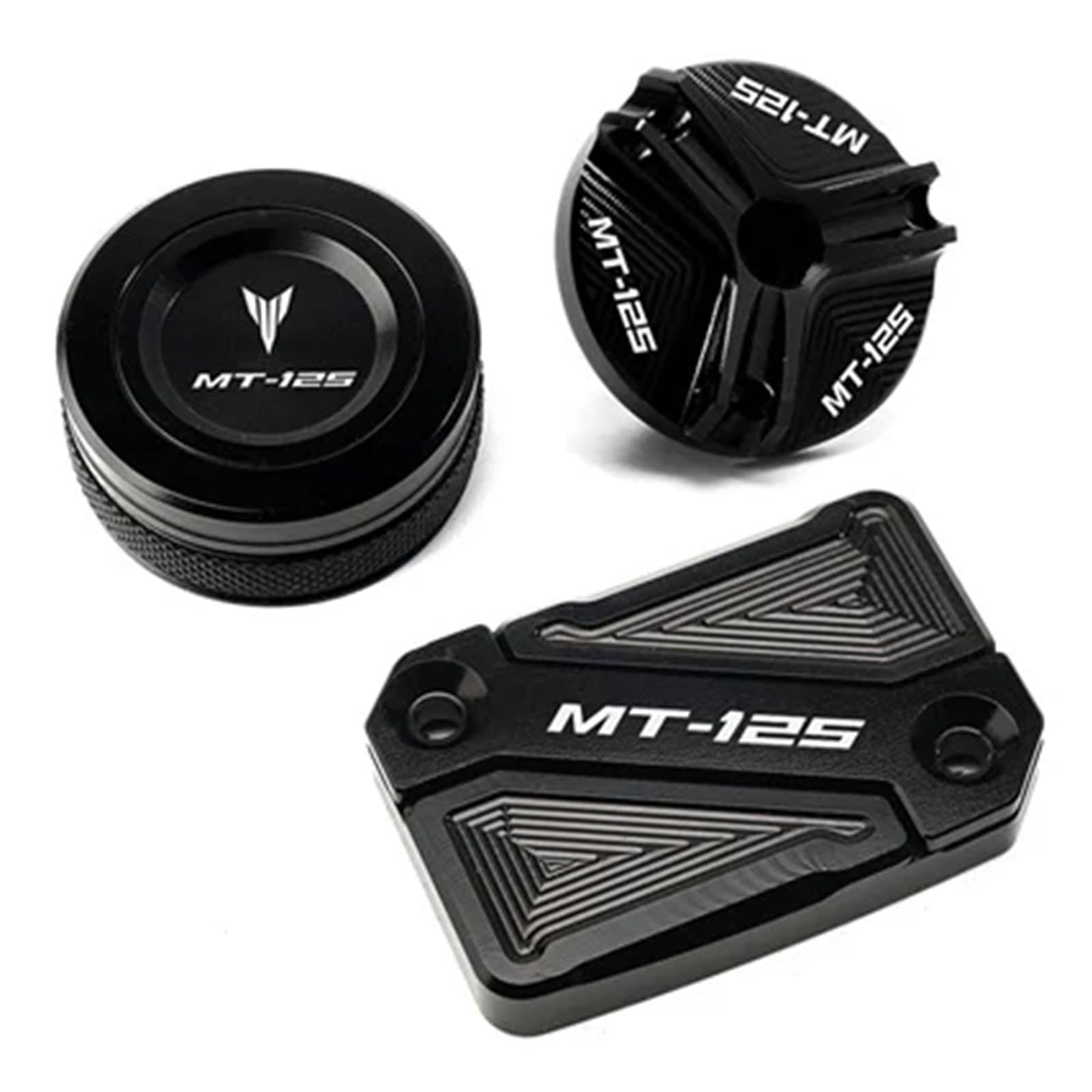 Kompatibel mit MT125 MT 125 MT-125 2008-2020 Motorradzubehör CNC für Hinten Bremsflüssigkeitskappe & Motoröl Kappe Plug Cover Guard (Color : FRBCG Black) von SyuFre